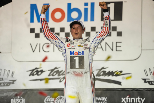 Bell passes defending NASCAR champion Larson to win the Southern 500 to start the Chase