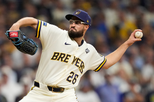 Brewers' Ashby nears postseason scoreless relief record with World Series save