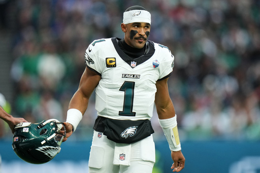 Eagles rule out quarterback Jalen Hurts for Sunday's game against Carolina with a blood clot