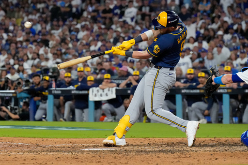 Brewers stun Dodgers with back-to-back homers in 7th inning and ride 6-2 win to 3-0 lead in NLCS