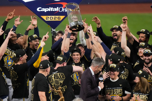 Yelich pays tribute to Uecker after finally leading Brewers to their first World Series title